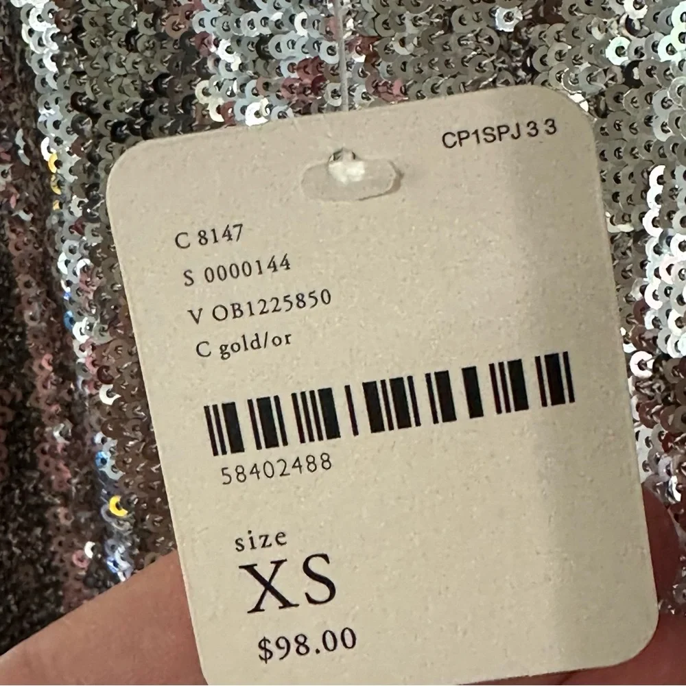 NWT FREE PEOPLE INTIMATELY DOUBLE TAKE SEQUIN MINI DRESS METALLIC SILVER Size XS